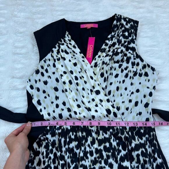 NWT Anthropologie Catherine Malandrino Cheetah Print Sleevless Wrap Dress - Picture 9 of 10
